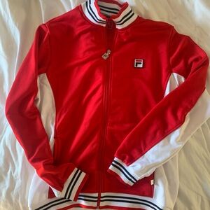 Vintage Fila Red and White Track Jacket